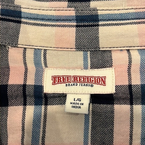 True Religion Long Sleeve Button Down Western Shirt Size L - Picture 12 of 16